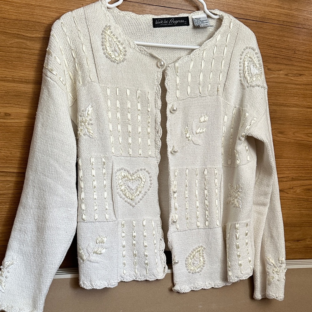 White Stag Cream Textured Cardigan